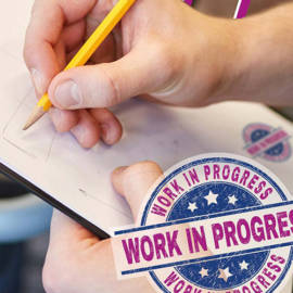 Clipboard getfit Trier mit Button "Work in progress"